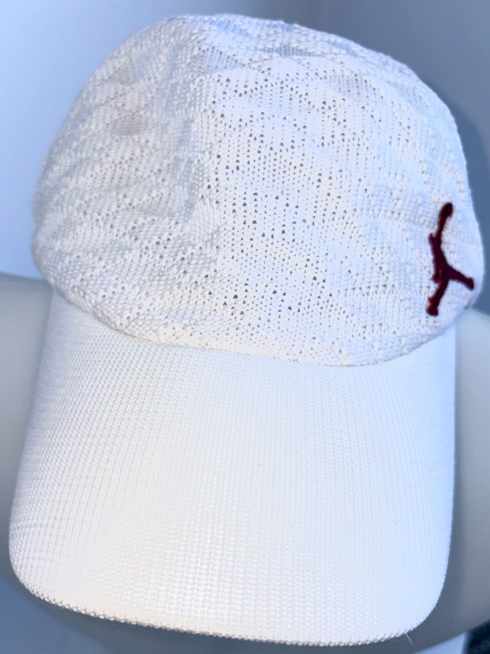 Vintage White Jordan Knit Visor/Newsboy-Style Cap (S/M)